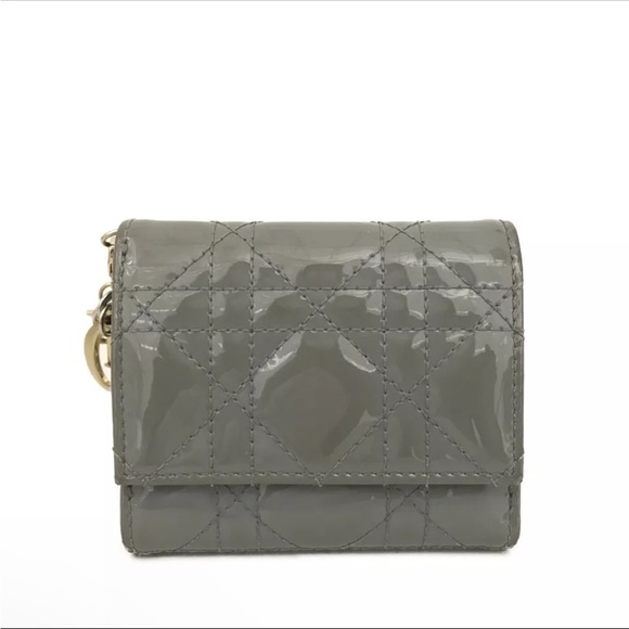 Dior Handbags - Authentic Christian Lady Dior Cannage Pattern Trifold Wallet
